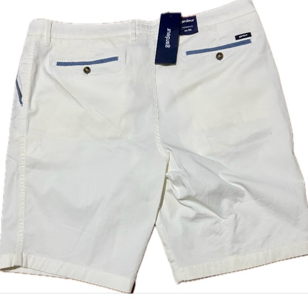 White Flat Front Shorts with Minimalist Design